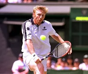 Images Dated 26th June 1999: Boris Becker Wimbledon Tennis Championships during his 1999 match against Lleyton