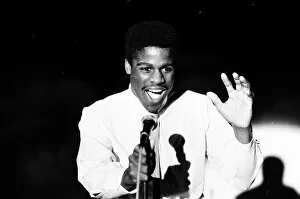 Images Dated 4th February 1982: Boxer Errol Christie launching a London Cabaret. 4th Feb 1982