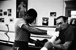 Images Dated 30th October 1985: Boxer Errol Christie training for his fight against Mark Kaylor in the Thomas O'