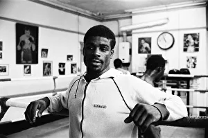 Images Dated 30th October 1985: Boxer Errol Christie training for his fight against Mark Kaylor in the Thomas O'