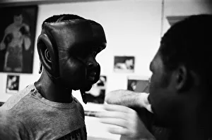 Images Dated 30th October 1985: Boxer Errol Christie training for his fight against Mark Kaylor in the Thomas O'