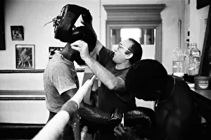 Images Dated 30th October 1985: Boxer Errol Christie training for his fight against Mark Kaylor in the Thomas O'