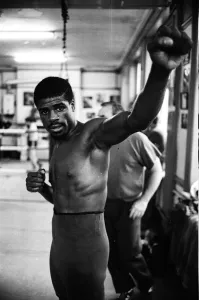 Images Dated 30th October 1985: Boxer Errol Christie training for his fight against Mark Kaylor in the Thomas O'