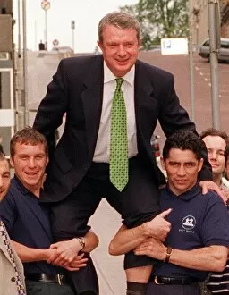 Images Dated 14th August 1997: Boxing Promoter Tommy Gilmour lifted on the shoulders of Boxers Mark Breslin