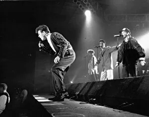 Images Dated 27th April 1990: Boy Band New Kids on the Block perform at Whitley Bay Ice Rink 27 April 1990