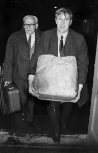Images Dated 1st February 1974: Boy Brownsword carrying a parcel full of votes from Norton Colliery in Stoke-on-Trent