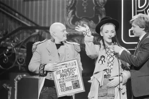 Boy George, from the pop group Culture Club, receives The Daily Mirror Readers Award Boy George, from the pop group Culture Club, receives The Daily Mirror Readers Award