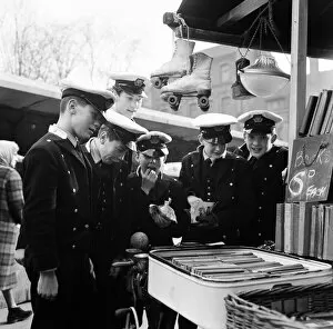 East Yorkshire Gallery: Boys from Trinity House in the market in Hull, East Yorkshire. 16th March 1965