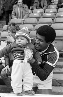 Images Dated 23rd April 1983: BPM MEDIA FILER Howard Gayle, Birmingham City football player with mascot