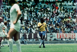 Brazilian footballer Pele in match against England 1970 World Cup