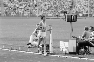 Brendan Foster competes in Men's 10,000 metres event at the 1980 Summer Olympics in Brendan Foster competes in Men's 10,000 metres event at the 1980 Summer Olympics in