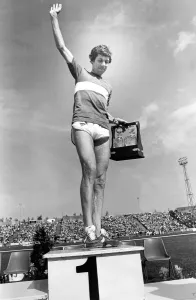 Brendan Foster with a decanter which was a present from the people of Gateshead to Brendan Foster with a decanter which was a present from the people of Gateshead to