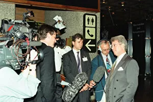 Images Dated 13th July 1993: Brian Basham former British Airways PR consultant seen here being interviewed after