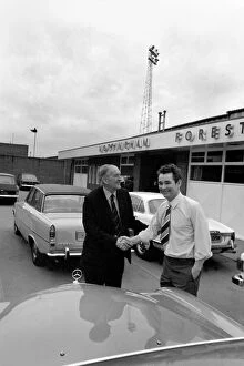 Brian Clough new Manager of Nottingham Forest F.C. Brian Clough shakes hands with