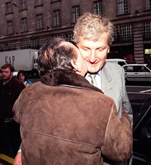 Brian Clough former Nottingham Forest Manager kisses Bob Willis as he leaves Brian Clough former Nottingham Forest Manager kisses Bob Willis as he leaves