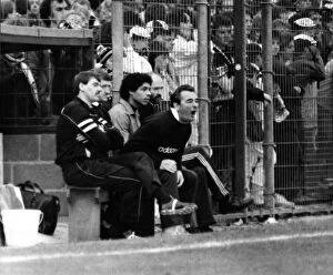 Images Dated 19th October 1985: Brian Clough in full voice on the bench with Des Walker during the Newcastle United v