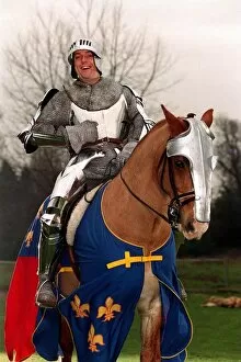 Images Dated 30th January 1996: Brian Connolly Actor Comedian as a knight on a horse