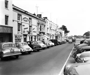 Bridge Street, the main street of Stratford-upon-Avon, Warwickshire. 6th April 1959 Bridge Street, the main street of Stratford-upon-Avon, Warwickshire. 6th April 1959