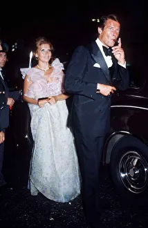 British actor Roger Moore with his wife at the Premiere Live British actor Roger Moore with his wife at the Premiere Live