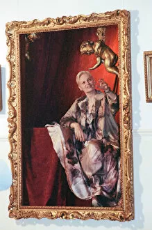 Images Dated 21st July 1992: British fashion designer Vivienne Westwood, posing as an oil painting