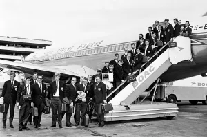 The British Lions rugby union team pose on the steps of their plane before leaving for The British Lions rugby union team pose on the steps of their plane before leaving for
