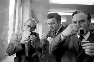 Images Dated 6th May 1975: British National Pipe Smoking Championships: L-R: Donald Farndon (3rd place)