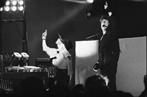 Images Dated 23rd February 1984: British pop group The Thompson Twins performing on stage during a concert in Oxford