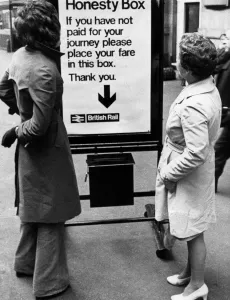 British Rail decided that honesty is a good policy when it comes to collecting fares when British Rail decided that honesty is a good policy when it comes to collecting fares when