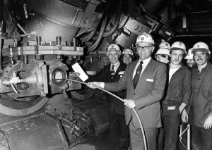 British Steel Corporation, Redcar, lighting the blast furnace. 12th October 1979 British Steel Corporation, Redcar, lighting the blast furnace. 12th October 1979
