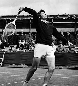 Images Dated 28th April 1970: British tennis player Gerald Battrick in action at the Bournemouth Tennis tournament