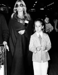Britt Ekland with her daughter Victoria Sellers at Heathrow airport DBase Britt Ekland with her daughter Victoria Sellers at Heathrow airport DBase