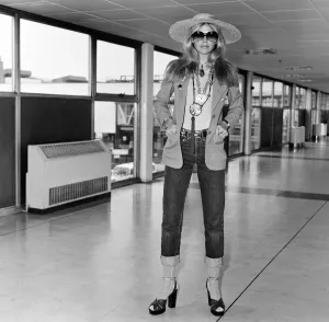 Britt Ekland leaves London Airport for Bangkok, where she is due to start filming ' Britt Ekland leaves London Airport for Bangkok, where she is due to start filming '