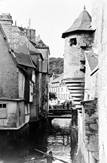 00154 Gallery: Brittany France. A scene in old Brittany, The ramparts and old house of Quimper