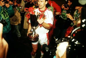 Bryan Robson Captain Manchester United with the with European Cup Winners Cup Bryan Robson Captain Manchester United with the with European Cup Winners Cup
