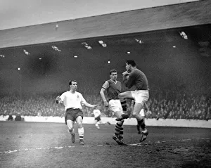 00244 Gallery: Burnley v Bolton 16th December 1959 Burbley goal keeper Adam Blacklaw heaves a