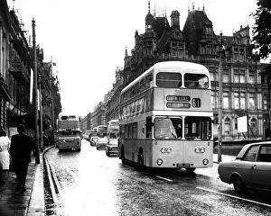 Images Dated 14th July 1970: Buses in Grainger Street, Newcastle. 14th July 1970