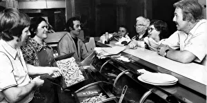 Images Dated 1st July 1975: Business as usual last night at Dorothys fish and chip shop, Caroline Street