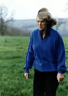 Images Dated 27th November 1992: Camilla Parker Bowles strolling in the grounds of her Wiltshire home this morning friend
