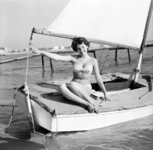 Cannes Film Festival 1953 Actress Liyane Bendavid seen here enjoying herself on the beach Cannes Film Festival 1953 Actress Liyane Bendavid seen here enjoying herself on the beach