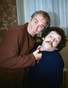 Images Dated 25th November 1999: Cannon and Ball clowning about in dressing room June 1983