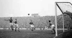 Cardiff City v Liverpool league match at Ninian Park November 1953 Cardiff City v Liverpool league match at Ninian Park November 1953