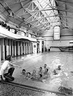 Cardiff - Old - Baths - Pupils from St Philip Evans School get some life-saving