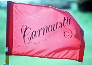 Images Dated 17th June 1999: Carnoustie golf course flag June 1999 scene of the 1999 British Open Golf Championship