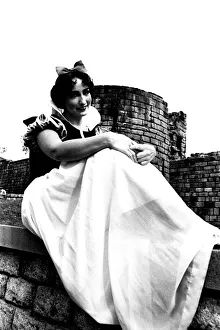 Carol Leroy on a photoshoot on the Newcastle City Walls for the Pantomime Snow White Carol Leroy on a photoshoot on the Newcastle City Walls for the Pantomime Snow White