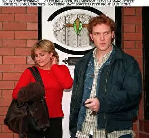 Images Dated 14th November 1996: Caroline Aherne who plays Mrs Merton leaves a House in Manchester after a fight