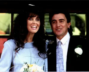 Images Dated 22nd January 1990: Caroline Munro Ex James Bond Girl with her husband Film Director George Dugdale