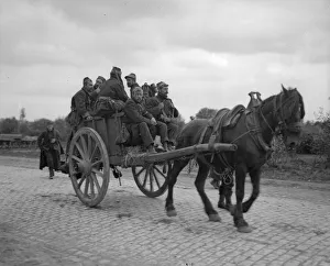 A cartload of sick and wounded Belgian soldiers seen here arriving in Antwerp A cartload of sick and wounded Belgian soldiers seen here arriving in Antwerp