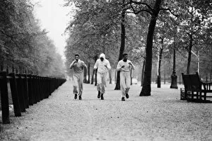 The Louisville Lip Gallery: Cassius Clay aka (Muhammad Ali) running in The Mall London ahead of his first fight with