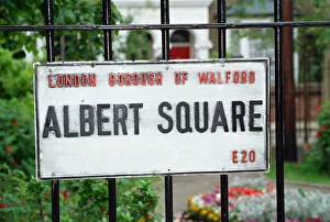 The cast of EastEnders on set. 28th June 1991 The cast of EastEnders on set. 28th June 1991