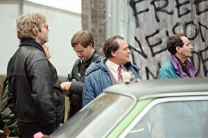 The cast of 'Only Fools and Horses'television series on set filming a